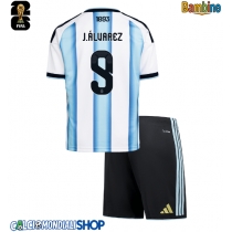 Maglie da calcio Argentina Julian Alvarez #9 Prima Maglia Bambino Mondiali 2026  Manica Corta + Pantaloni corti)